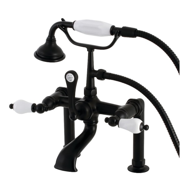 Kingston Brass AE105T0 Deck Mount Clawfoot Tub Faucet, Matte Black AE105T0 - main